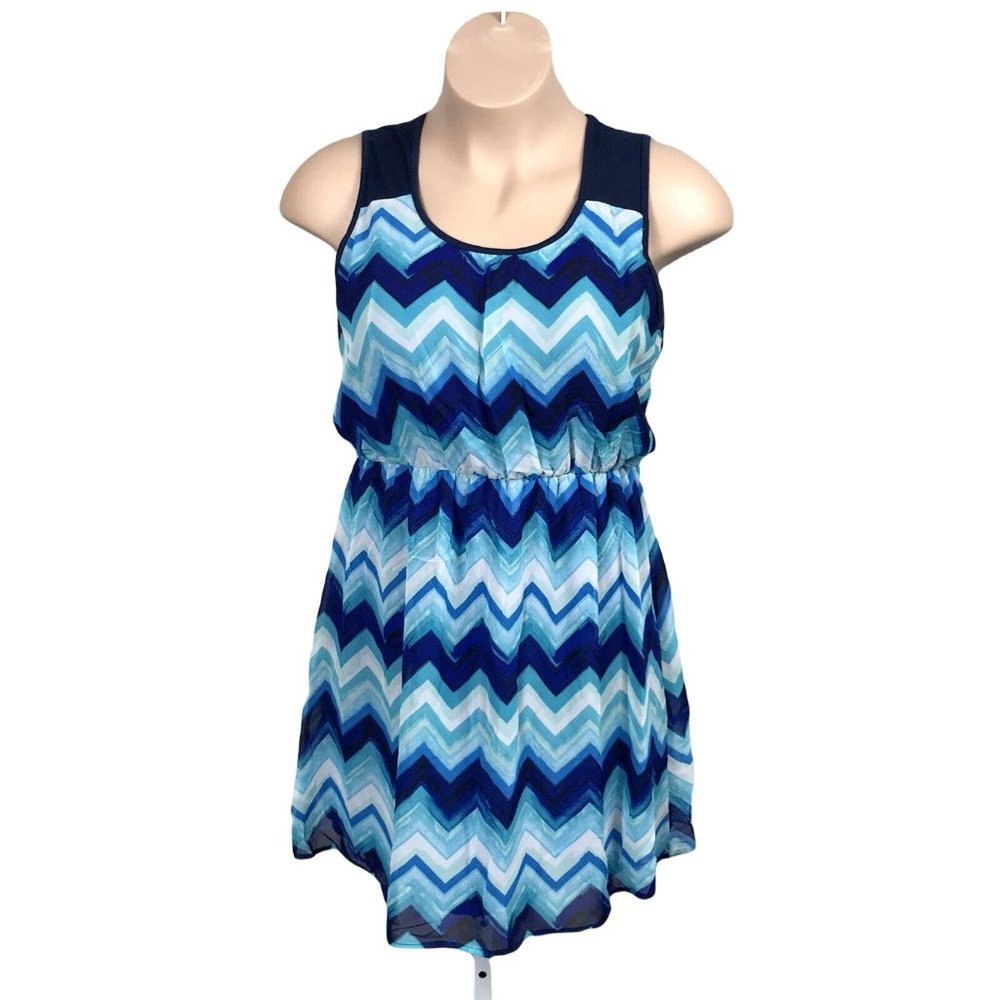 Expresso Sleeveless Dress ~ Sz XL ~ Blues ~ Knee Length ~ Lined